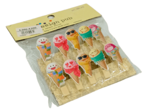 Pinzas de madera para fotos de helado