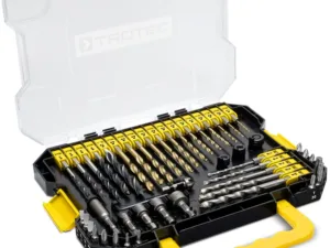 JUEGO DE 49 PIEZAS CON BROCAS HELICOIDALES DE VÁSTAGO HEXAGONAL, PUNTAS DE ATORNILLADO Y VASOS