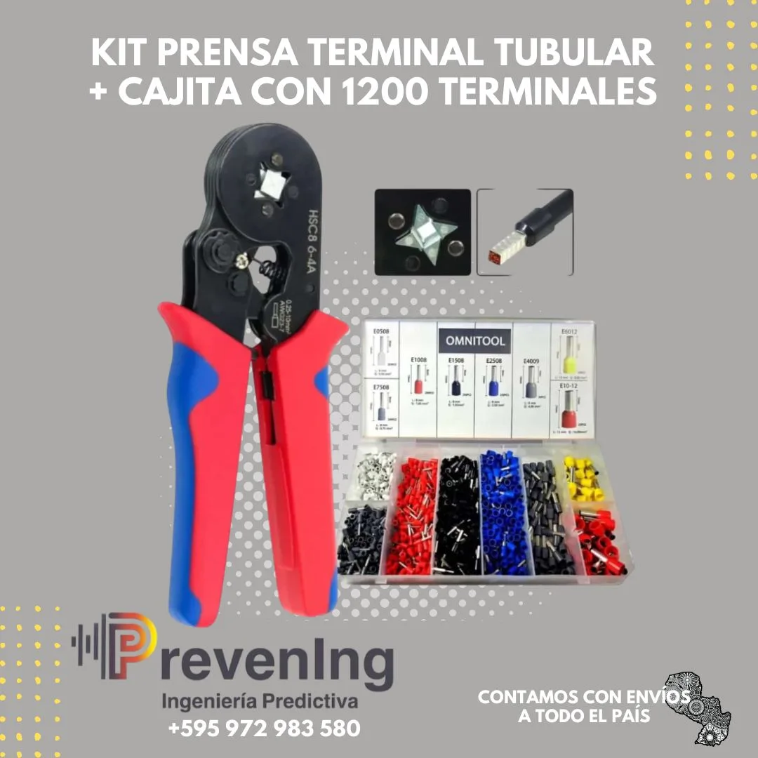 Kit prensa terminal tubular + 1200 terminales