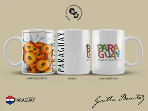 Taza diseño 2025, chipas Taza de cerámica de 11 Oz / 325 ml sublimada con diseños de Paraguay Obra: Chipa Taza diseño 2025, Taza 11 oz / 325 ml. Obra en taza sublimada: Chipa @grillobenitez