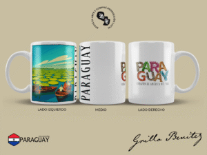 Taza diseño 2025, Irupe Taza de cerámica de 11 Oz / 325 ml sublimada con diseños de Paraguay Obra: Irupe Taza diseño 2025, Taza 11 oz / 325 ml. Obra en taza sublimada: Irupe @grillobenitez