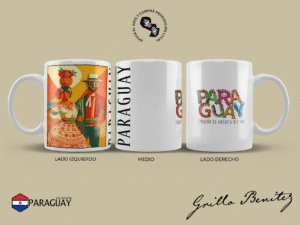 Taza diseño 2025, Pareja de danza folklore Taza de cerámica de 11 Oz / 325 ml sublimada con diseños de Paraguay Obra: Pareja de danza folklore Taza diseño 2025, Taza 11 oz / 325 ml. Obra en taza sublimada: Pareja de danza folklore @grillobenitez