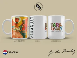Taza diseño 2025, Pareja de danza folklore Taza de cerámica de 11 Oz / 325 ml sublimada con diseños de Paraguay Obra: Pareja de danza folklore Taza diseño 2025, Taza 11 oz / 325 ml. Obra en taza sublimada: Pareja de danza folklore @grillobenitez