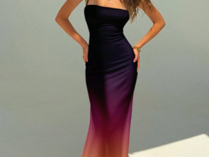 Vestido Elegante Degradado Sunset